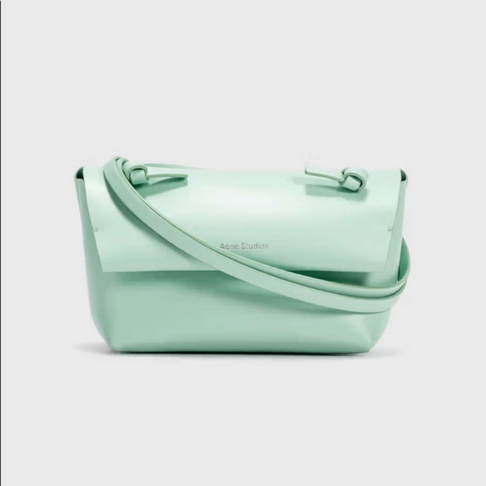 Acne studios knotted mini shoulder bag in blue